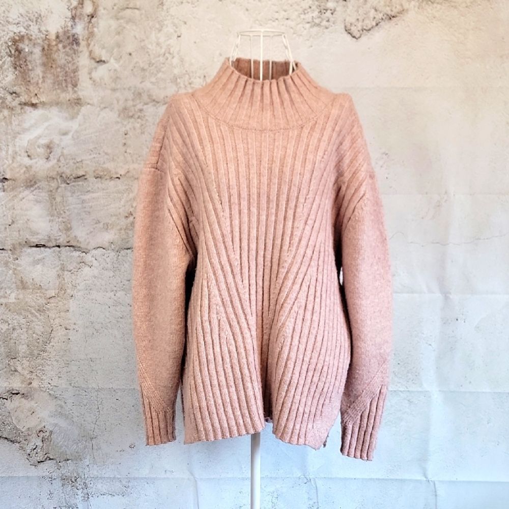 Simply Vera Vera Wang Pink Ribbed Pullover Women's Sweater Size XXL